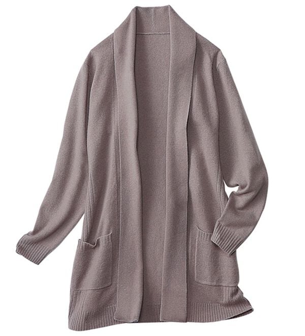 BELLUNA（ベルーナ）の「ウールカシミヤリブ使いロングカーディガン（ニットカーディガン）」｜詳細画像