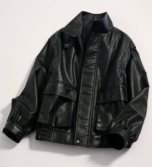 RANAN（ラナン）の「フェイクレザーデタッチャブルオーバーサイズブルゾン（ブルゾン）」｜詳細画像