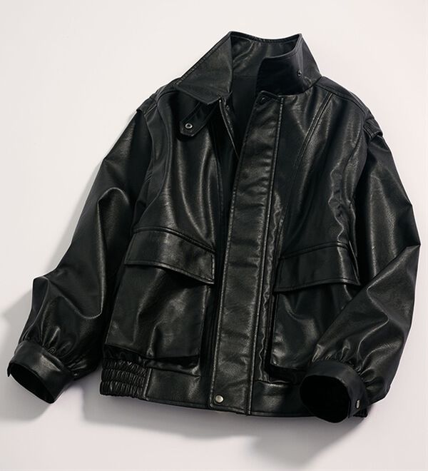 RANAN（ラナン）の「フェイクレザーデタッチャブルオーバーサイズブルゾン（ブルゾン）」｜詳細画像