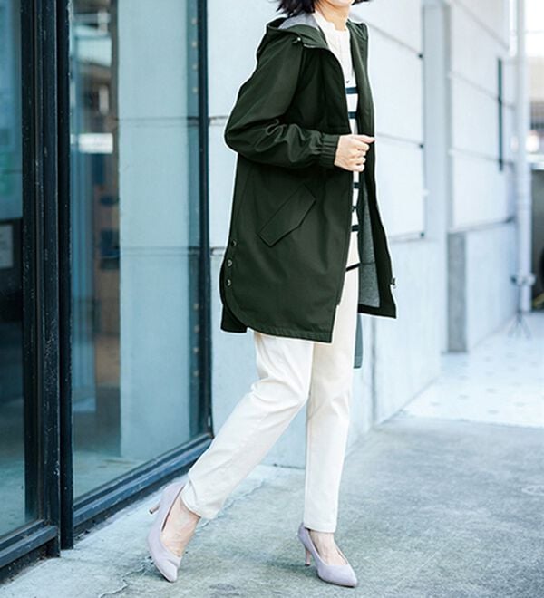 BELLUNA（ベルーナ）の「はっ水加工ボンディング素材ロング丈パーカー（ハーフコート）」｜詳細画像