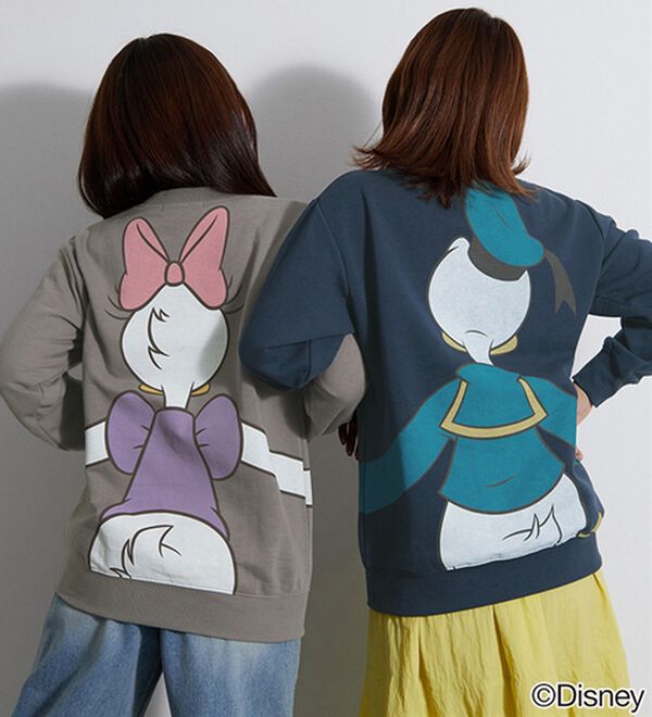 BELLUNA（ベルーナ）の「＜Ｄｉｓｎｅｙ＞【ドナルド＆デイジー】抱き着きプリント裏起毛トレーナー（カットソー）」｜詳細画像