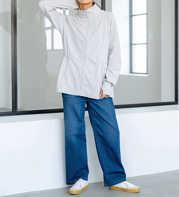 BELLUNA（ベルーナ）の「ヒンヤリ冷感！ライトオンスジーンズ（ワイド）（ワイドパンツ・ガウチョ）」｜詳細画像