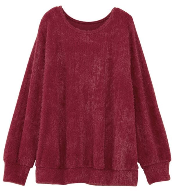 alotta（アロッタ）の「【見た目はニット、着心地はカットソー】フェザーカットソーゆるトップス（カットソー）」｜レッド