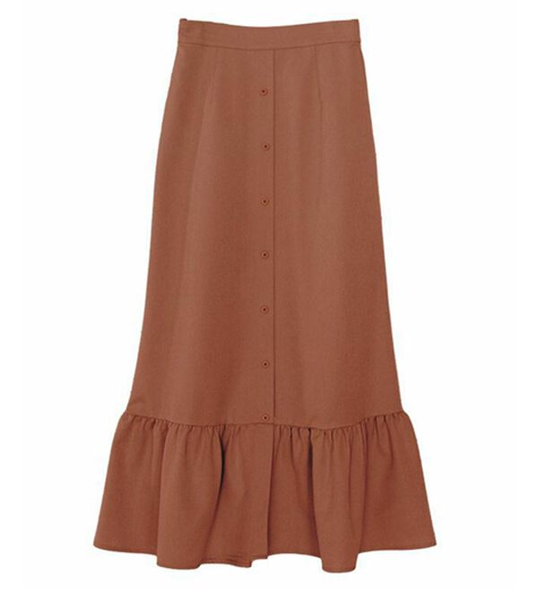 Pierrot（ピエロ）の「【選べる丈】フロントボタンヘムギャザースカート（ロングスカート）」｜詳細画像