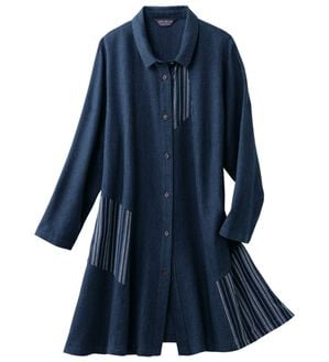 ルフラン（ルフラン）の「日本製久留米織デザインブラウス（ブラウス）」｜紺系