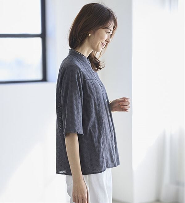 BELLUNA（ベルーナ）の「夏のお出かけのお供！綿レース切替ジャケット（その他ジャケット）」｜詳細画像