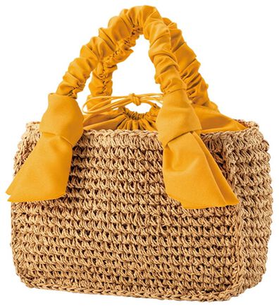 BELLUNA（ベルーナ）の「シャーリング持ち手雑材バッグ（ハンドバッグ）」