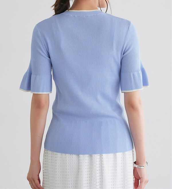 Pierrot（ピエロ）の「【接触冷感】配色デザインフレアニット（ニット・セーター）」｜詳細画像