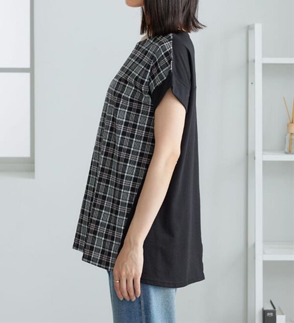 BELLUNA（ベルーナ）の「サッカーチェック切替デザインチュニック（チュニック）」｜詳細画像