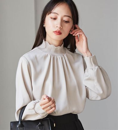 RANAN（ラナン）の「スカラップリブニット使いブラウス（ブラウス）」