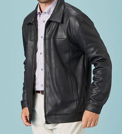 「＜コムルヴァン・オム＞着心地快適フェイクレザージャケット（メンズジャケット）」