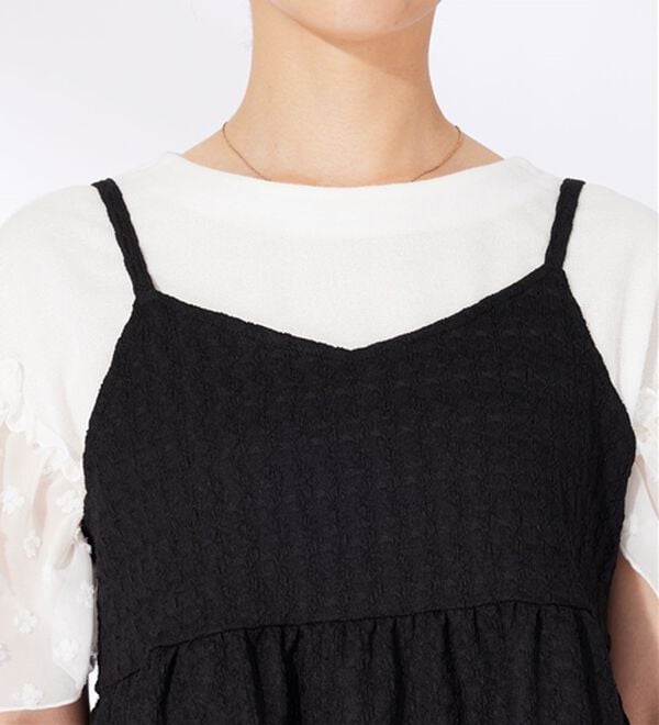 BELLUNA（ベルーナ）の「ジャカード素材バックリボンビスチェ（タンクトップ・キャミソール）」｜詳細画像