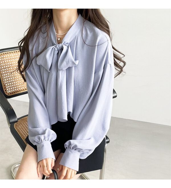 GeeRA（ジーラ）の「前後２ｗａｙボウタイブラウス（ブラウス）」｜詳細画像