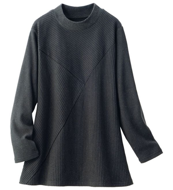 ルフラン（ルフラン）の「切替デザインプルオーバー（カットソー）」｜チャコール