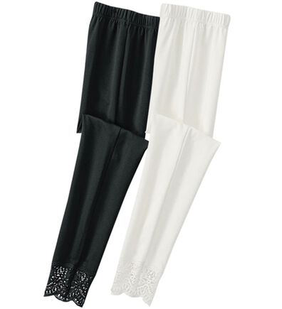 BELLUNA（ベルーナ）の「【２本組】裾ケミカルレース使いレギンス（スパッツ・レギンス）」