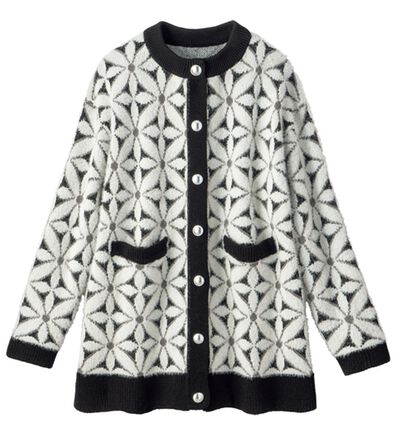 ルフラン（ルフラン）の「花柄フェザーのニットカーデ（その他ジャケット）」