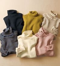 BELLUNA（ベルーナ）の「＜＆ｃｏｃｏｃｈｉ＞ハピネスコットン１００％×吸湿発熱リブタートルニット（ニット・セーター）」