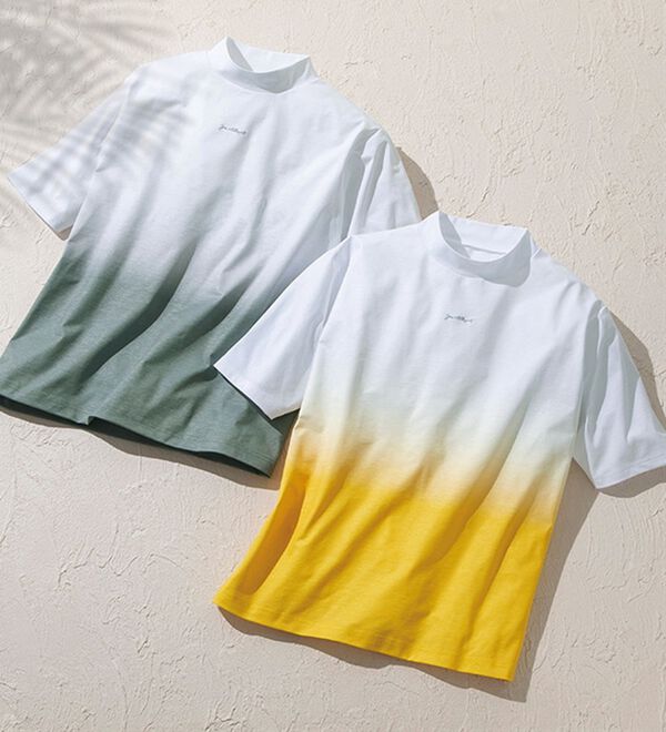 「＜コムルヴァン・オム・ゴルフ＞ドライストレッチグラデーションモックネック（メンズシャツ）」｜詳細画像