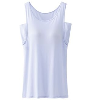 LAVIENNE（ラヴィエンヌ）の「さらりラボ！冷たい！カップ付タンクトップ（肌着・インナーウェア）」｜ブルー