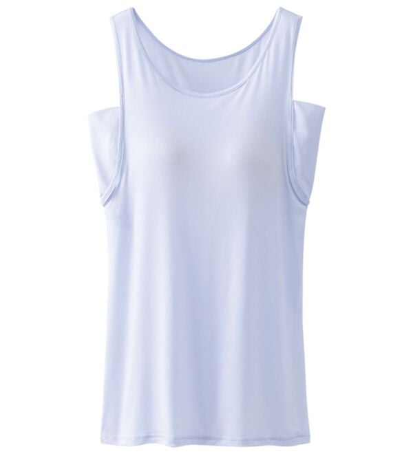 LAVIENNE（ラヴィエンヌ）の「さらりラボ！冷たい！カップ付タンクトップ（肌着・インナーウェア）」｜ブルー