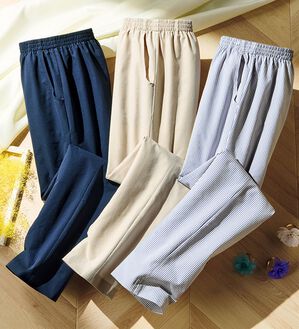 ルフラン（ルフラン）の「【３本組】サッカー素材テーパードパンツ＜ポピー＞（テーパードパンツ）」｜詳細画像