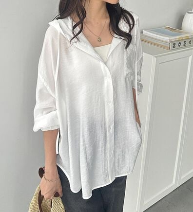 GeeRA（ジーラ）の「フード付きオーバーサイズシャツ（シャツ）」