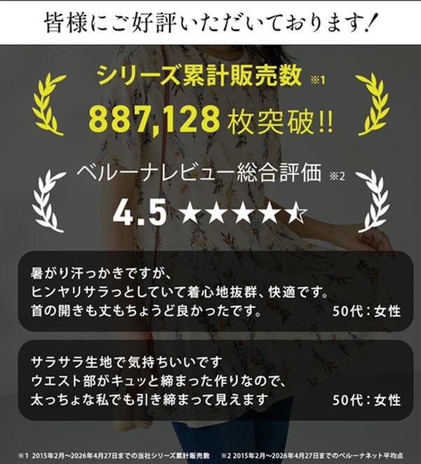 BELLUNA（ベルーナ）の「冷感フレアーシルエットチュニック（チュニック）」｜詳細画像