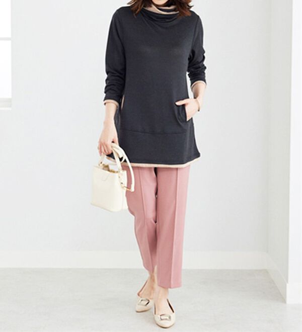 BELLUNA（ベルーナ）の「衿デザイン配色チュニック（チュニック）」｜詳細画像