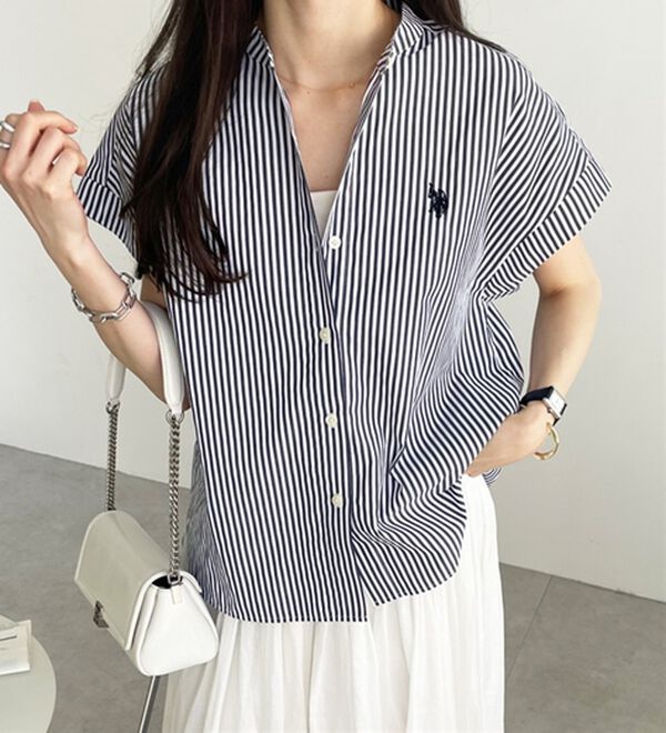 GeeRA（ジーラ）の「【ＵＳ．ＰＯＬＯ．ＡＳＳＮ】フレンチスリーブシャツ（シャツ）」｜詳細画像