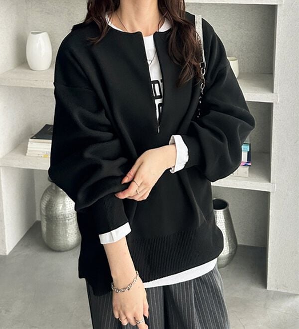 GeeRA（ジーラ）の「ハーフジップニットプルオーバー（ニット・セーター）」｜詳細画像