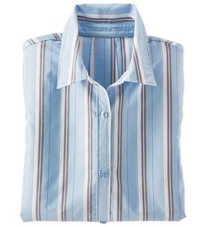 BELLUNA（ベルーナ）の「＜ＳＯＬＯＴＥＸ（Ｒ）＞ストレッチビッグシャツ（シャツ）」｜ブルー系太ストライプ