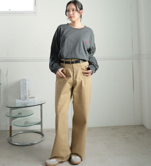 A HAPPY MARILYN（アハッピーマリリン）の「【Ｌ～８Ｌ】選べる３デザイン♪ 綿１００％ 満点 ロング Ｔシャツ（Tシャツ）」｜詳細画像