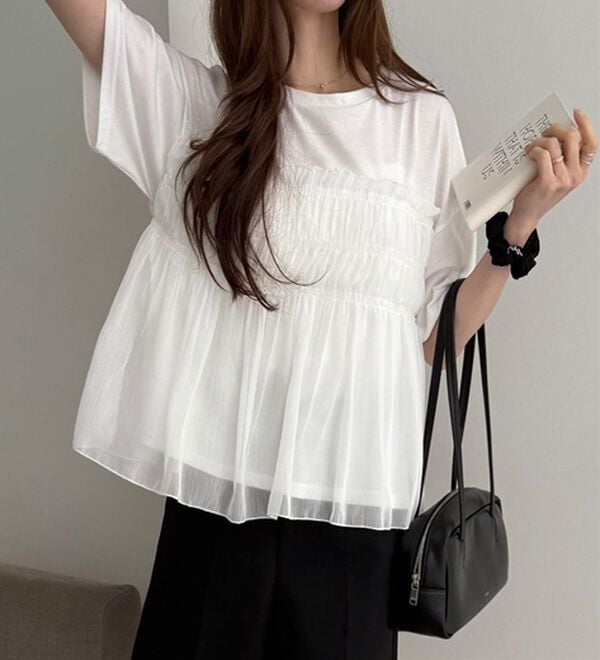 GeeRA（ジーラ）の「シアービスチェドッキングＴシャツ（カットソー）」｜詳細画像