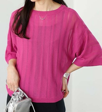 GeeRA（ジーラ）の「ジャカードストライプシアーニット（ニット・セーター）」