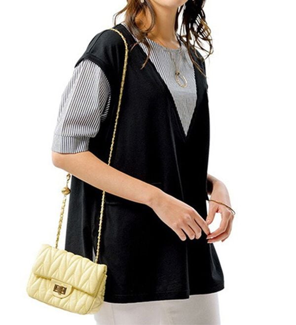 ルフラン（ルフラン）の「【３色組】重ね着風！デザイン違いプルオーバー（カットソー）」｜詳細画像