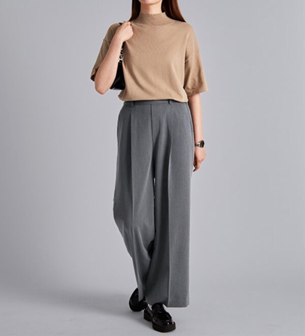 BELLUNA（ベルーナ）の「サマ見え！美脚タック使いワイドパンツ（ワイドパンツ・ガウチョ）」｜詳細画像