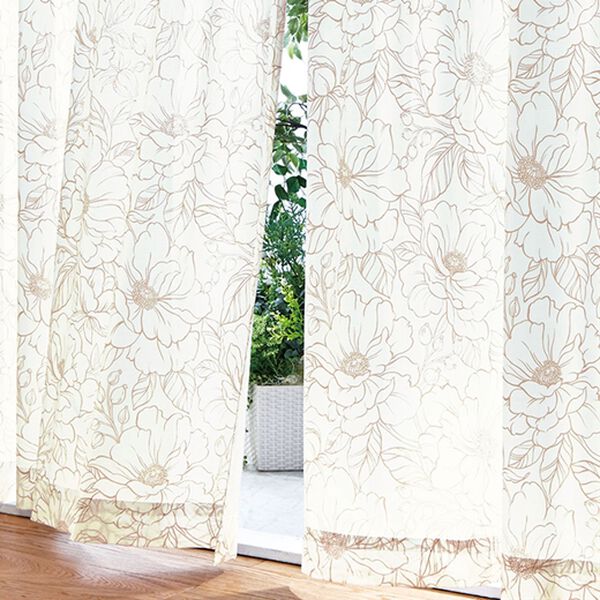 「おしゃれな柄の多機能レースカーテン（レースカーテン）」｜フラワー