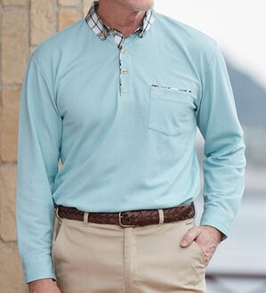 「【２色組】キチンとキマる！主役級夏長袖ポロシャツ（メンズシャツ）」｜詳細画像