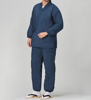 「寒さに負けない中綿キルト裏フリース作務衣（メンズ和装・浴衣・和装グッズ）」｜詳細画像