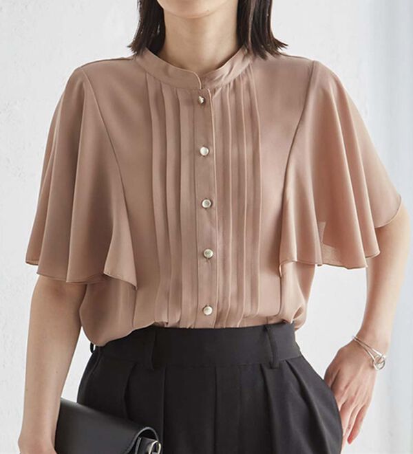 RANAN（ラナン）の「ひんやり！ピンタックフレアー袖ブラウス（ブラウス）」｜詳細画像