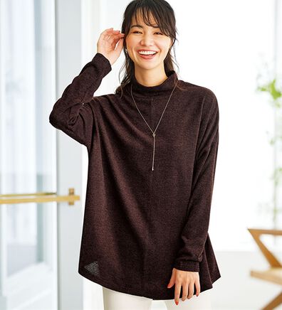 BELLUNA（ベルーナ）の「杢調素材ドルマンデザインチュニック（チュニック）」