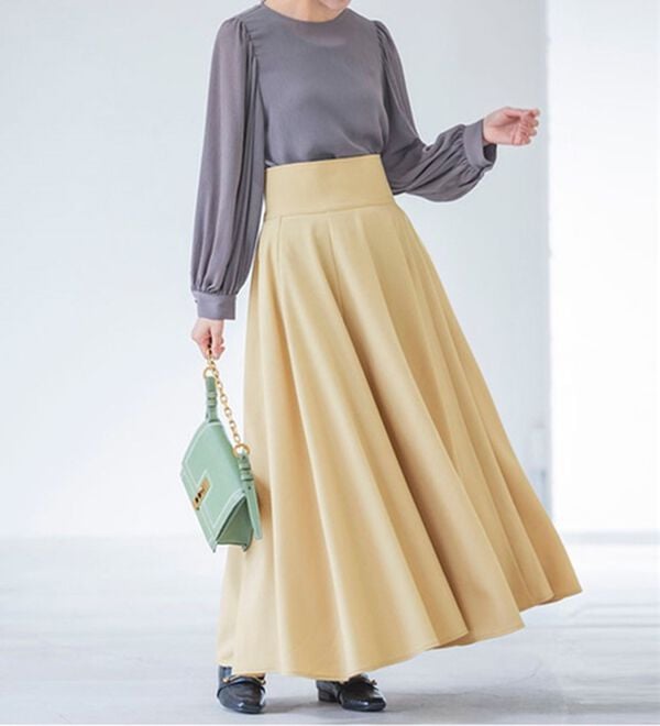 RANAN（ラナン）の「フレアーシルエットハイウエストスカート（ロングスカート）」｜詳細画像