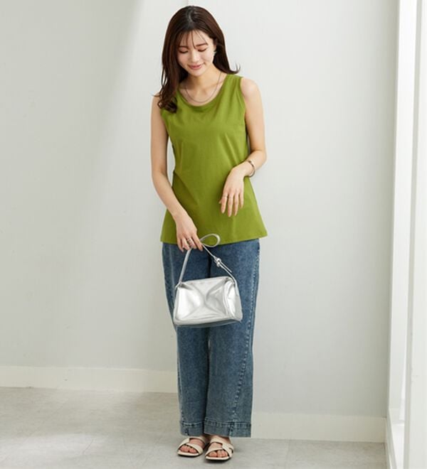 BELLUNA（ベルーナ）の「ヒンヤリ！綿１００％サマ見えタンクトップ（タンクトップ・キャミソール）」｜詳細画像