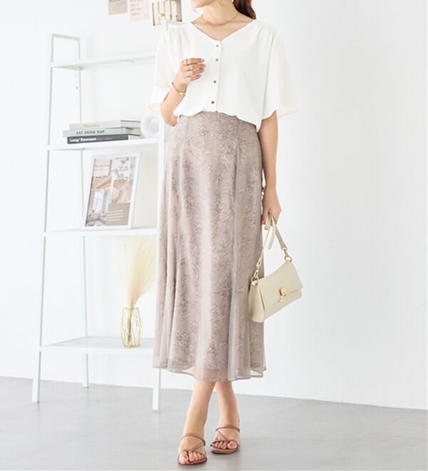 alotta（アロッタ）の「【接触冷感】ひんやり前後２ＷＡＹフレアー袖ブラウス（ブラウス）」｜詳細画像