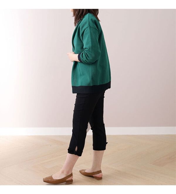 BELLUNA（ベルーナ）の「透かし編Ｖネックデザインカーディガン（ニットカーディガン）」｜詳細画像