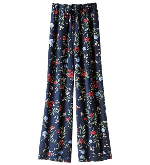 BELLUNA（ベルーナ）の「ヒンヤリ！レーヨン素材プリントワイドパンツ（ワイドパンツ・ガウチョ）」｜詳細画像