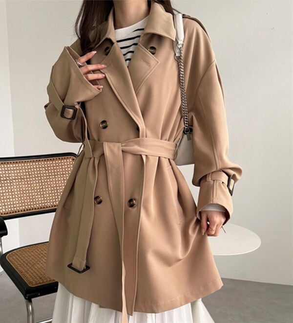 GeeRA（ジーラ）の「ミディ丈Ａライントレンチコート（ハーフコート）」｜詳細画像