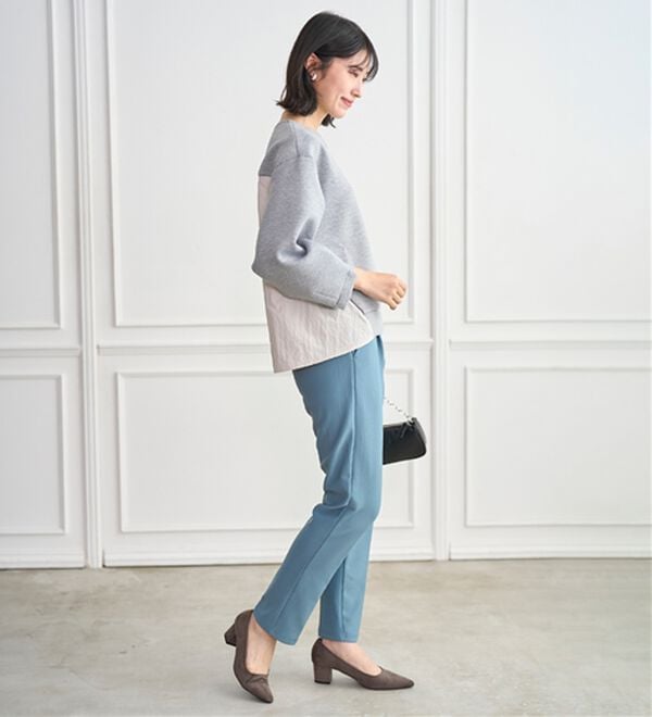 BELLUNA（ベルーナ）の「バックスリットデザイン異素材プルオーバー（カットソー）」｜詳細画像