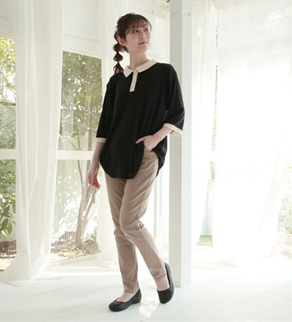 A HAPPY MARILYN（アハッピーマリリン）の「【Ｍ～８Ｌ】【選べる丈】のび～る ストレッチ ツイル 魔法の 美脚レギンスパンツ（スリム・スキニーパンツ）」｜詳細画像