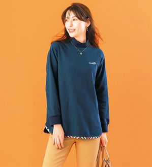 ルフラン（ルフラン）の「＜ＡＰ＞首元かわいいワッフルトレーナー（トレーナー・スウェット）」｜ネイビー